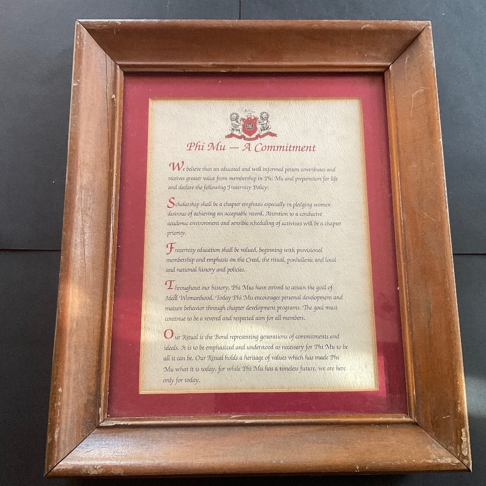 Phi Mu Matted Print - The Commitment. (Option to purchase Without the Frame)